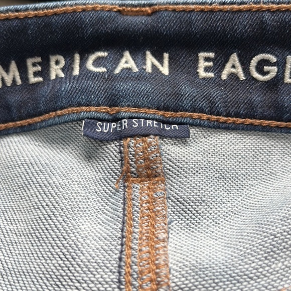 American eagle super stretch dark denim hi rise jeggings long 10 - Picture 8 of 9